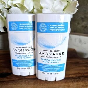 Avon Pure Natural Deodorant - Fragrance Free - set of 2